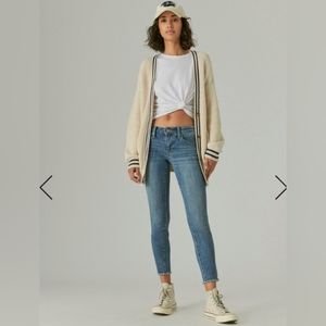 Lucky Lolita skinny brand raw hem blue denim jeans size 8/29 A